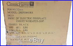 Classic Flame 28 Electric Fireplace Insert with Glass Doors #28EF004GRS with Heater