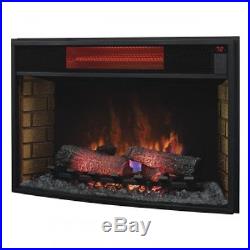 Classic Flame 32 32II310GRA Curved Infrared Electric Fireplace Insert with Cust