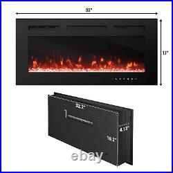 Clihome 23 Recessed Electric Fireplace with Remote & Keypad Control