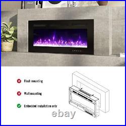 Clihome 36'' Recessed Electric Fireplace with Remote & Touch Screen Control