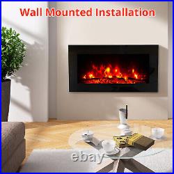 Contemporary Electric Fireplaces 36 Insert Wall Mount Heater multi Flame 1500W