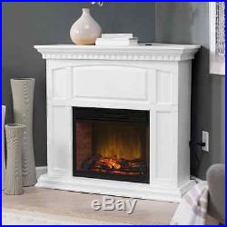 Corner Electric Fireplace Insert Brown TV Stand Heater Mantel Remote Flame Logs