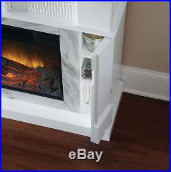 Corner Fireplace Heater Insert Electric TV Stand White Mantel Media Console 45