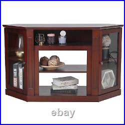 Corner Fireplace TV Stand Wood Storage Cabinet with Insert Electric Fireplace