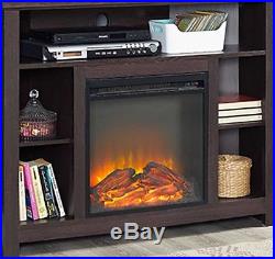 Corner Media Console Fireplace Electric Insert Heater Wood 60in TV Storage Stand