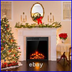 Costway 22.5'' Electric Fireplace Insert Freestanding & Recessed Heater Log