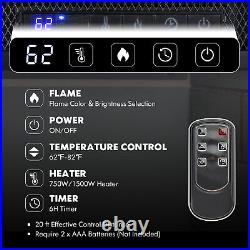 Costway 26 Recessed Electric Fireplace heater With Remote Control 750With1500W