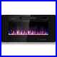 Costway 36'' Electric Fireplace Recessed Ultra Thin Wall-Mounted Heater withMultic