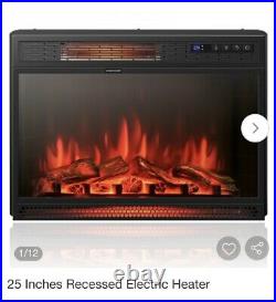 Costway EP24790 Electric Fireplace Insert Freestanding and Recessed Heater Log