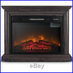 Cozy Living Room Fire Portable Electric Insert Fireplace Heater 1400 Watt, Gray