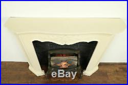 Decorative Fireplace, Brick Insert, Marble Mantel, Electric Flame Log #32304