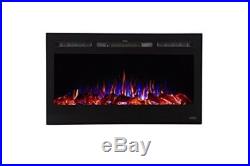 Decorative Fireplace Wall Mount Contemporary Insert Heater Recessed 36 Inch