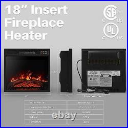 Della 3DInfrared Embedded Electric Fireplace Insert 18-inch (Black) with Remote