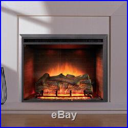 Dynasty Fireplaces 35 in LED Electric Fireplace Insert Black Matt Wall Mount