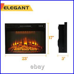 ELEGANT 23'' Electric Fireplace Insert with Remote Control Adjustable Brightness