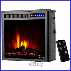 E-Flame USA Montana 19x18 LED Electric Fireplace Stove 19 x 18 Insert Black