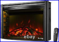 E-Flame USA Quebec 27-Inch Electric Fireplace Stove Insert with Remote 3-D Log