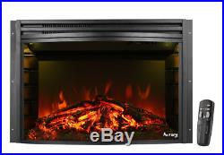 E-Flame USA Quebec 27-inch Electric Fireplace Stove Insert with Remote 3-D