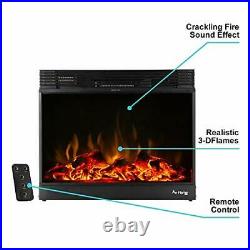 E-Flame USA Vermont Electric Fireplace Stove Insert with Remote Control 3-D