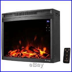 Edmonton Curved LED Electric Fireplace Stove Insert by e-Flame USA 28-inches