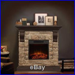 Electric 1500W Fireplace Insert Heater Portable With 41 Mantle Remote Control