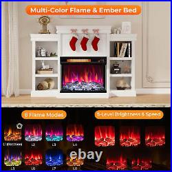 Electric 23 3-Sided Fireplace Insert Heater 1500W withThermostat & Remote Control