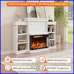 Electric 23 3-Sided Fireplace Insert Heater 1500W withThermostat & Remote Control