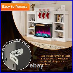 Electric 23 3-Sided Fireplace Insert Heater 1500W withThermostat & Remote Control