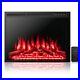 Electric 34 Fireplace Recessed Insert Heater Log Flame Effect with Remote Control