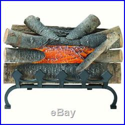 Electric Crackling Fireplace Log Set Artificial Wood WithGrate Stand Alone Insert