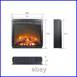 Electric Fireplace 1400W Recessed & Wall Mounted Thin Remote Control LED Flame