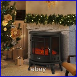 Electric Fireplace 1400W Space Heater Simulated Fire Flame Adjustable Brightness