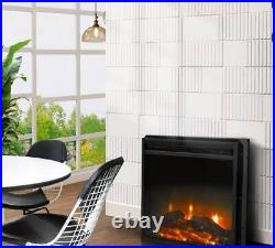 Electric Fireplace, 18 in 1400W Electric Fireplace Insert Space Heater 3D Realis