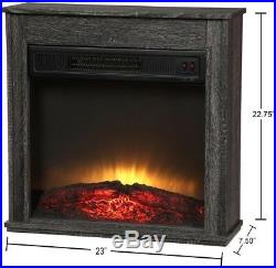 Electric Fireplace 23 in. Compact Freestanding in Black with Built-In Insert
