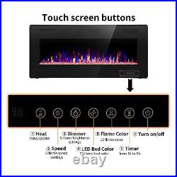 Electric Fireplace 30'' 36'' 42'' 50'' 60'' 68'' Wall Mounted Recessed Heater