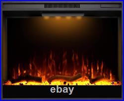 Electric Fireplace, 30 Inches Recessed Electric Fireplace Insert, Remote Control