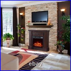 Electric Fireplace 32'' TV Stand Media Console Log Space Heater Insert, Remote