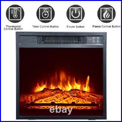 Electric Fireplace 32'' TV Stand Media Console Log Space Heater Insert, Remote