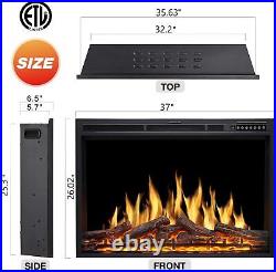 Electric Fireplace 37 In, Insert, 750With1500W, Remote, Log Colors, from CA 91745