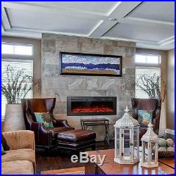 Electric Fireplace 40 Wall Insert Warm Heater 9 Mode Multi Frame Remote Control