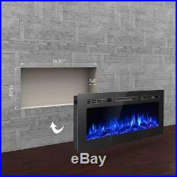 Electric Fireplace 40 Wall Insert Warm Heater 9 Mode Multi Frame Remote Control