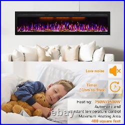 Electric Fireplace, 45 Inches Fireplace Recessed, Recessed Fireplaces Insert wit