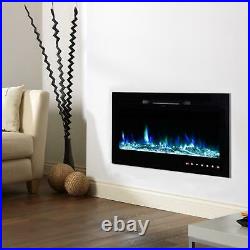 Electric Fireplace 50 36 Recessed Ultra Thin Wall Mounted Heater Flame Insert