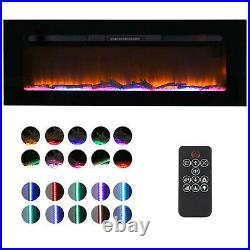 Electric Fireplace 50'' Freestanding Wall Mounted Recessed with Remote Control