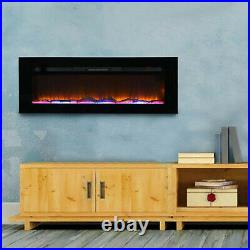 Electric Fireplace 50'' Freestanding Wall Mounted Recessed with Remote Control