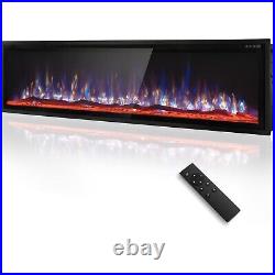 Electric Fireplace 72'' Wall Mounted & Recessed Fireplace Heater