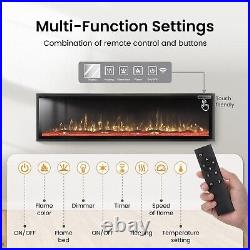 Electric Fireplace 72'' Wall Mounted & Recessed Fireplace Heater