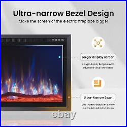 Electric Fireplace 72'' Wall Mounted & Recessed Fireplace Heater