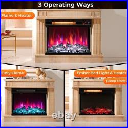 Electric Fireplace Adjustable Flame 1500W Recessed Fireplace With Touch Screen