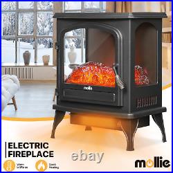 Electric Fireplace Adjustable Thermostatic 1500W Space Heater Fake Wood Burning